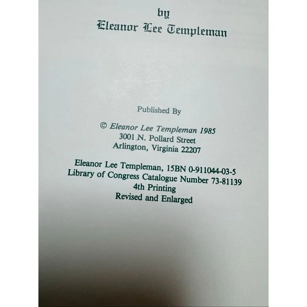 Virginia Homes of The Lees by Eleanor Lee Templeton - 4th Printing Paperback